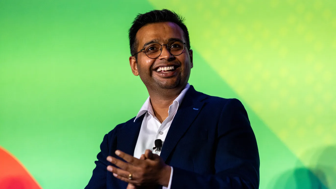 Mohit Chawla presenting AI Without Anxiety on the BrokerTech Connect main stage